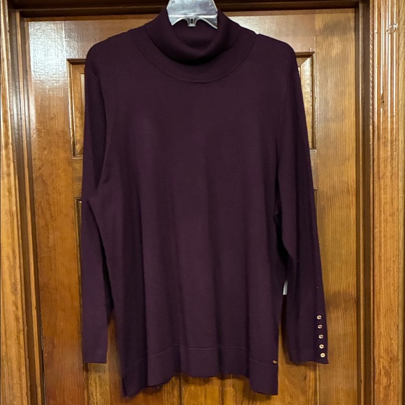 NWT 3X Calvin Klein Aubergine/Plum Turtleneck Sweater (ABBA) - Picture 3 of 16